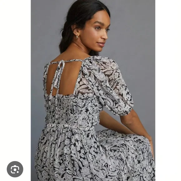 Anthropologie Smocked Midi Dress - Picture 4 of 8